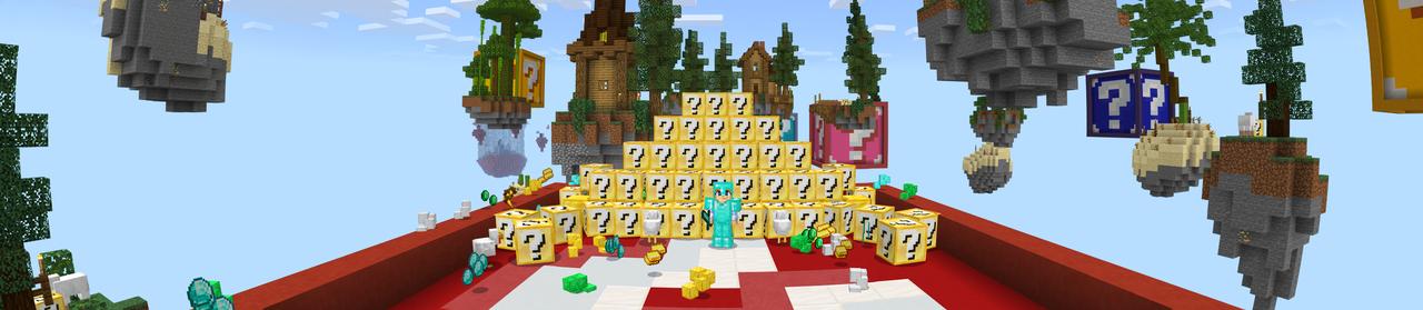 Panorama of the Minecraft Bedrock Marketplace product Skyblock Lucky Block created by A30x1.