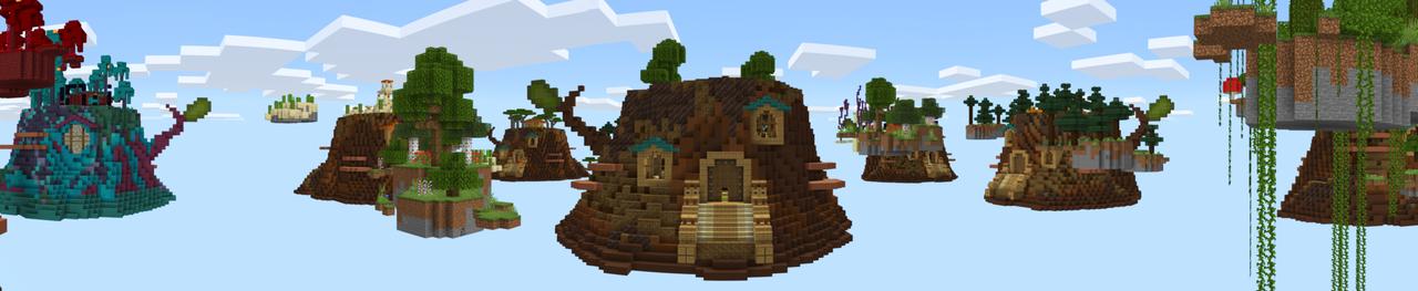 Panorama of the Minecraft Bedrock Marketplace product Wood Skyblock created by A30x1.