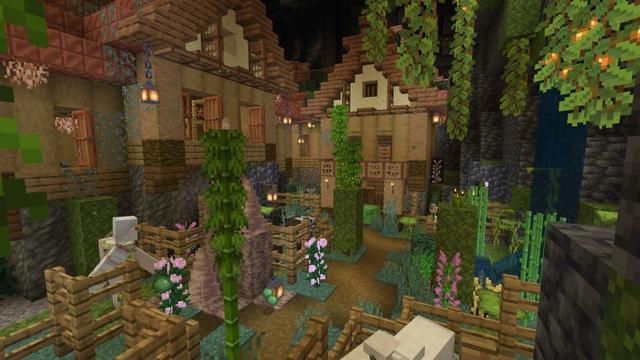 Screenshot of the Minecraft Bedrock Marketplace product Cave Village created by Aliquam Studios.