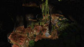 Screenshot of the Minecraft Bedrock Marketplace product Cave Village created by Aliquam Studios.