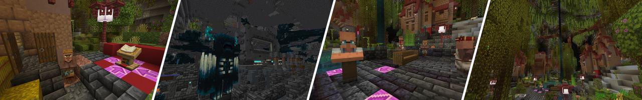Panorama of the Minecraft Bedrock Marketplace product Mangrove Cave Adventure created by Aliquam Studios.