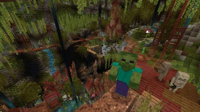 Screenshot of the Minecraft Bedrock Marketplace product Mangrove Cave Adventure created by Aliquam Studios.