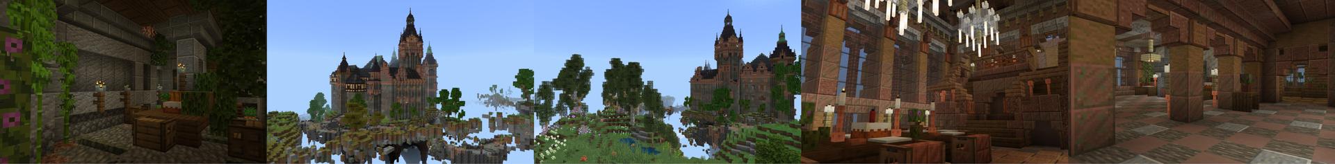 Panorama of the Minecraft Bedrock Marketplace product SkyCastle created by Aliquam Studios.