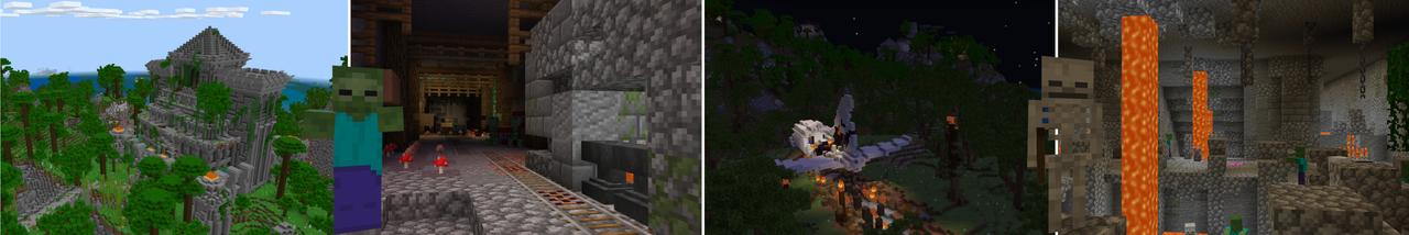 Panorama of the Minecraft Bedrock Marketplace product Tropical Adventure created by Aliquam Studios.