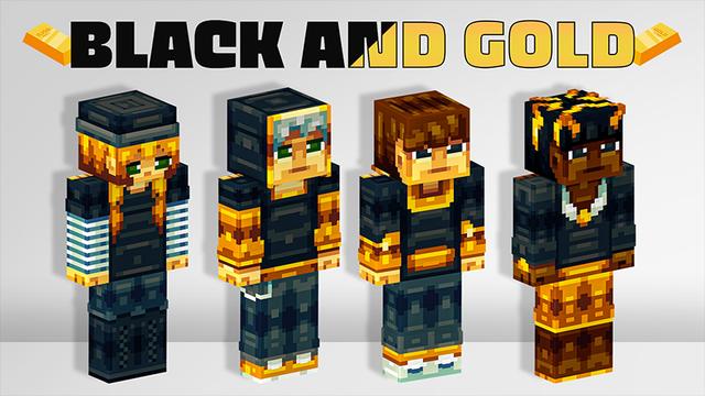 Thumbnail of the Minecraft Bedrock Marketplace product BLACK AND GOLD created by Ambient Creations.