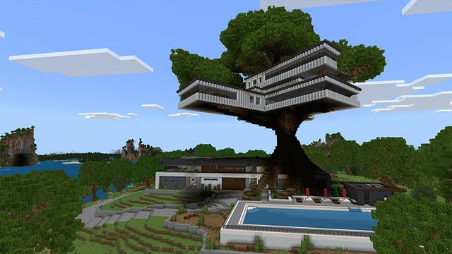 Screenshot of the Minecraft Bedrock Marketplace product MODERN TREE MANSION created by Ambient Creations.