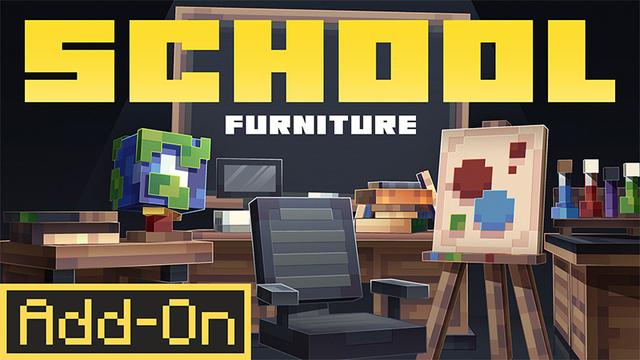 Thumbnail of the Minecraft Bedrock Marketplace product SCHOOL FURNITURE created by Ambient Creations.