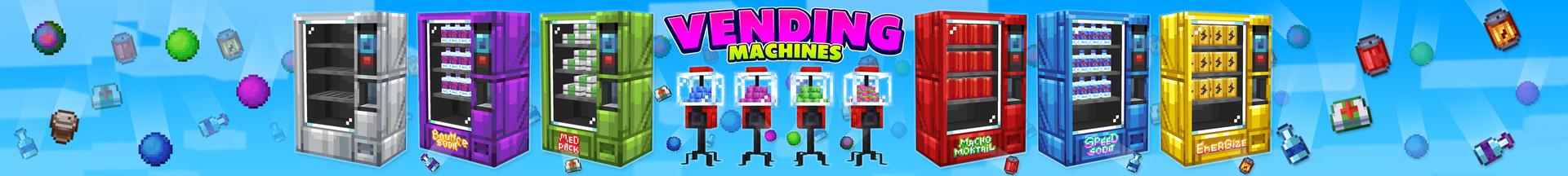 Panorama of the Minecraft Bedrock Marketplace product Vending Machines created by Ambient Creations.