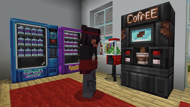 Screenshot of the Minecraft Bedrock Marketplace product Vending Machines created by Ambient Creations.