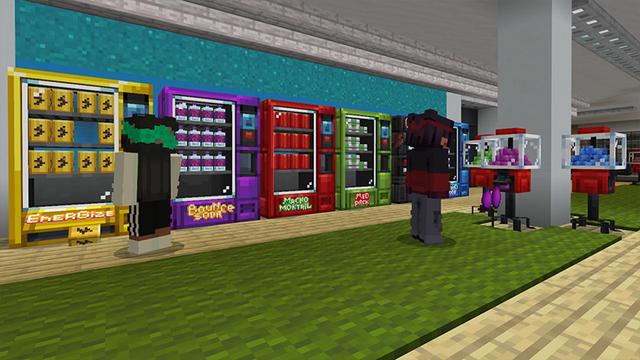 Screenshot of the Minecraft Bedrock Marketplace product Vending Machines created by Ambient Creations.