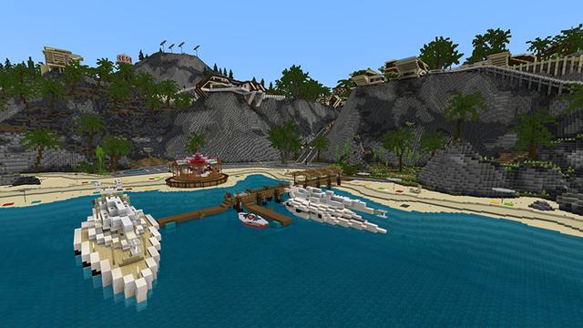 Screenshot of the Minecraft Bedrock Marketplace product Arkeden: The Sunshine Shores created by Antares.