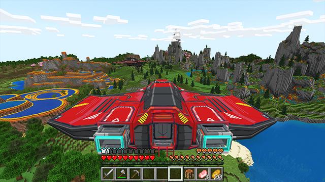 Screenshot of the Minecraft Bedrock Marketplace product Spaceship Survival Spawn created by Antares.