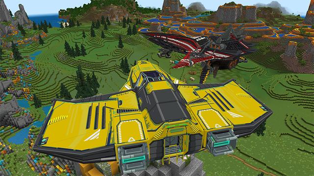 Screenshot of the Minecraft Bedrock Marketplace product Spaceship Survival Spawn created by Antares.