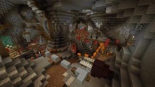 Screenshot of the Minecraft Bedrock Marketplace product Cave Parkour created by Blue Depth Games.