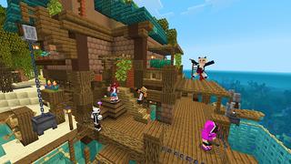 Screenshot of the Minecraft Bedrock Marketplace product Fishing House Survival created by Blue Depth Games.