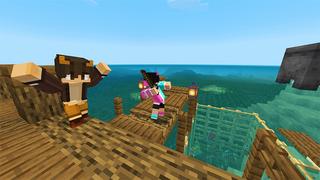 Screenshot of the Minecraft Bedrock Marketplace product Fishing House Survival created by Blue Depth Games.