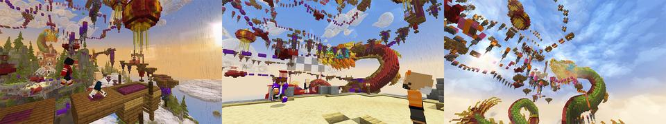 Panorama of the Minecraft Bedrock Marketplace product Parkour Mega 2 created by Blue Depth Games.