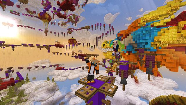 Screenshot of the Minecraft Bedrock Marketplace product Parkour Mega 2 created by Blue Depth Games.