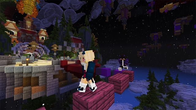 Screenshot of the Minecraft Bedrock Marketplace product Parkour Mega 2 created by Blue Depth Games.