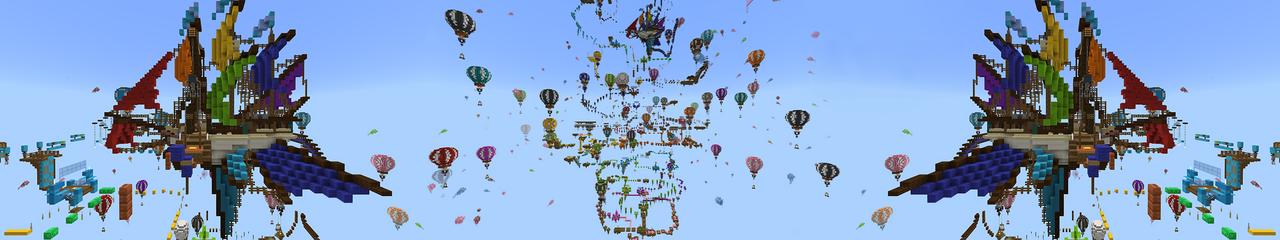 Panorama of the Minecraft Bedrock Marketplace product Parkour Mega created by Blue Depth Games.