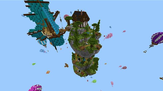 Screenshot of the Minecraft Bedrock Marketplace product Skyblock Base created by Blue Depth Games.