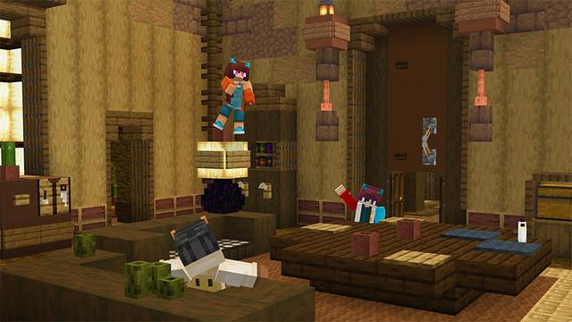 Screenshot of the Minecraft Bedrock Marketplace product Ultimate Underground Base created by Blue Depth Games.