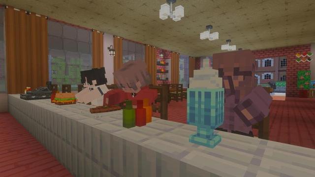 Screenshot of the Minecraft Bedrock Marketplace product Restaurant Simulator created by Architects Edge.