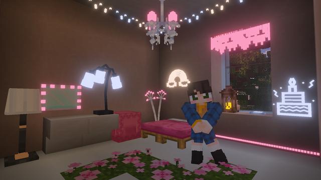 Screenshot of the Minecraft Bedrock Marketplace product Vibrant Lights Add-On created by Architects Edge.