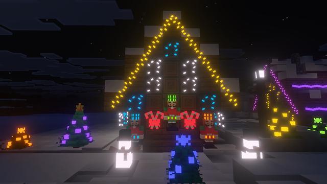 Screenshot of the Minecraft Bedrock Marketplace product Vibrant Lights Add-On created by Architects Edge.