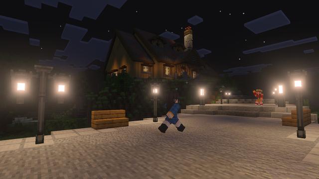 Screenshot of the Minecraft Bedrock Marketplace product Vibrant Lights Add-On created by Architects Edge.