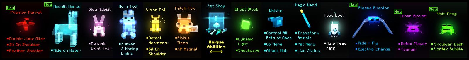 Panorama of the Minecraft Bedrock Marketplace product Ghost Pets Add-On created by AriaCreations.