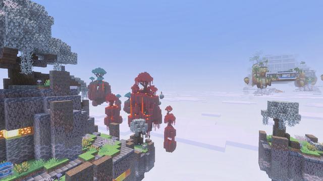 Screenshot of the Minecraft Bedrock Marketplace product My Sky Dimension Add-On created by AriaCreations.