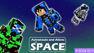 Thumbnail of the Minecraft Bedrock Marketplace product Astronauts and Aliens in Space created by Arrow Art Games.