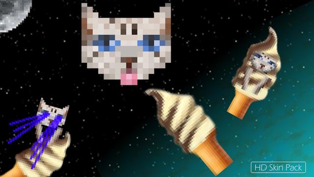Thumbnail of the Minecraft Bedrock Marketplace product Ice Cream Cats in Space created by Arrow Art Games.