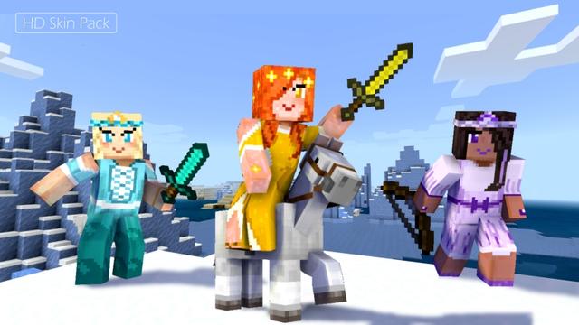 Thumbnail of the Minecraft Bedrock Marketplace product Princess and Prince Skins created by Arrow Art Games.