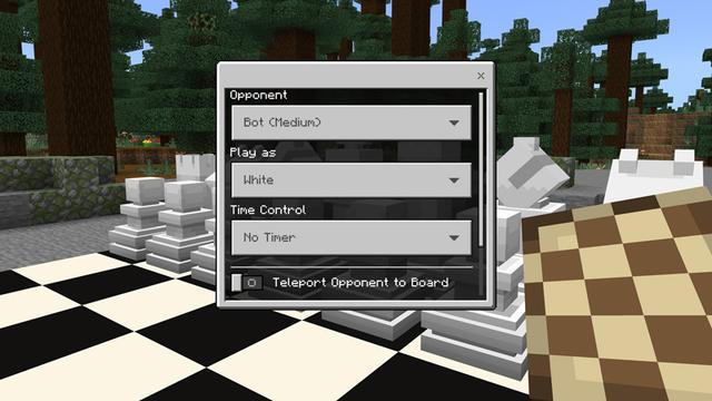 Screenshot of the Minecraft Bedrock Marketplace product Chess Add-On created by ASCENT.