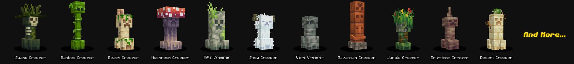 Panorama of the Minecraft Bedrock Marketplace product Creepers+ created by ASCENT.