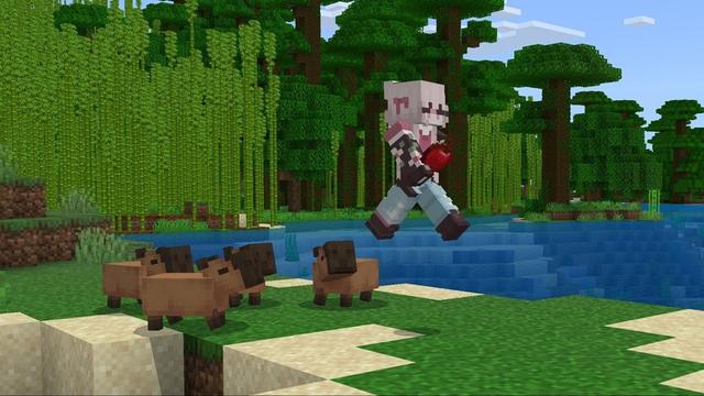 Screenshot of the Minecraft Bedrock Marketplace product Capybaras Add-On created by Asiago Bagels.