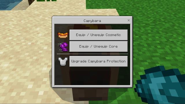 Screenshot of the Minecraft Bedrock Marketplace product Capybaras Add-On created by Asiago Bagels.