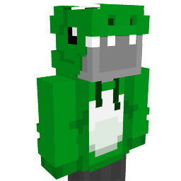 Thumbnail of the Minecraft Bedrock Marketplace product Dark Green Dinosaur Hoodie created by Asiago Bagels.