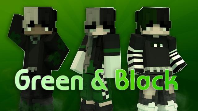 Thumbnail of the Minecraft Bedrock Marketplace product Green and Black created by Asiago Bagels.