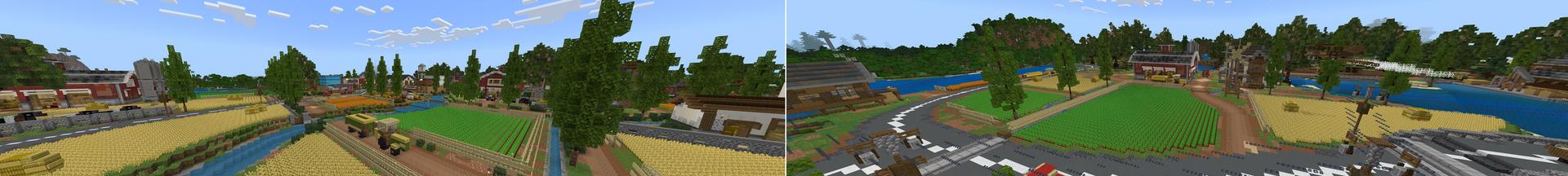 Panorama of the Minecraft Bedrock Marketplace product Green Grove Farming created by Asiago Bagels.