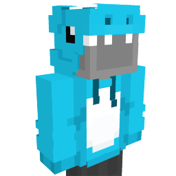 Thumbnail of the Minecraft Bedrock Marketplace product Light Blue Dinosaur Hoodie created by Asiago Bagels.