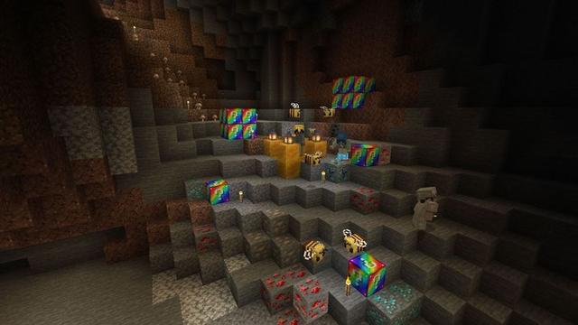 Screenshot of the Minecraft Bedrock Marketplace product Lucky Block: Rainbow! created by Asiago Bagels.