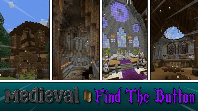 Thumbnail of the Minecraft Bedrock Marketplace product Medieval Encuentra el Botón created by Asiago Bagels.