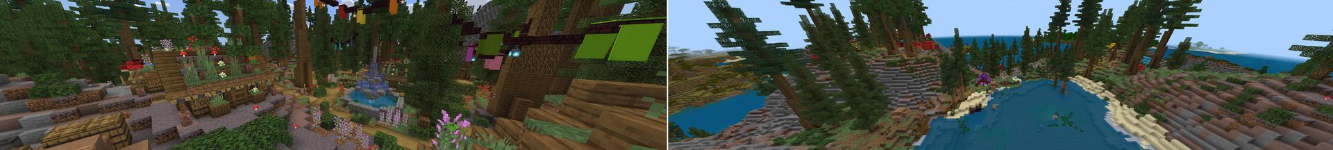 Panorama of the Minecraft Bedrock Marketplace product Mushroom Valley created by Asiago Bagels.