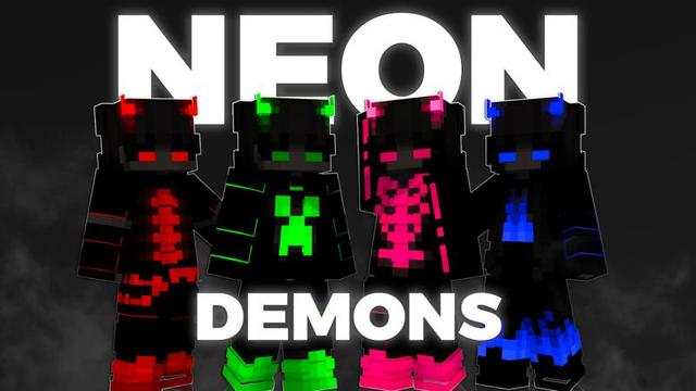 Thumbnail of the Minecraft Bedrock Marketplace product Neon Demons created by Asiago Bagels.
