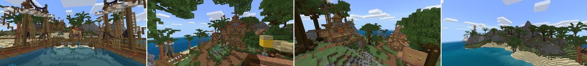 Panorama of the Minecraft Bedrock Marketplace product Pirate Island created by Asiago Bagels.