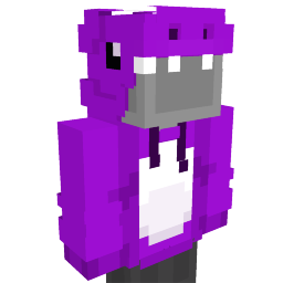 Thumbnail of the Minecraft Bedrock Marketplace product Purple Dino Hoodie created by Asiago Bagels.