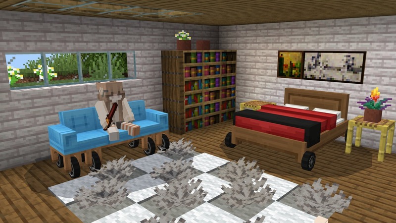 Screenshot of the Minecraft Bedrock Marketplace product Add-On « Silly Vehicles » created by Asiago Bagels.